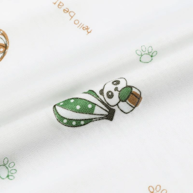 Bộ tay ngắn cài lệch in hình khinh khí cầu IQ Baby màu trắng 10