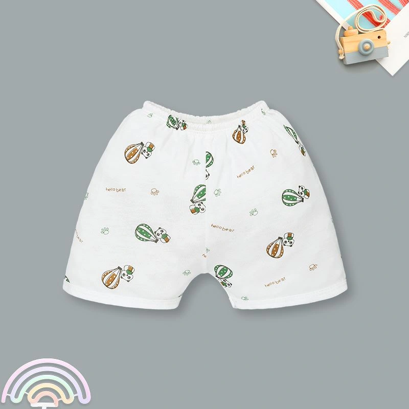 Bộ tay ngắn cài lệch in hình khinh khí cầu IQ Baby màu trắng 7
