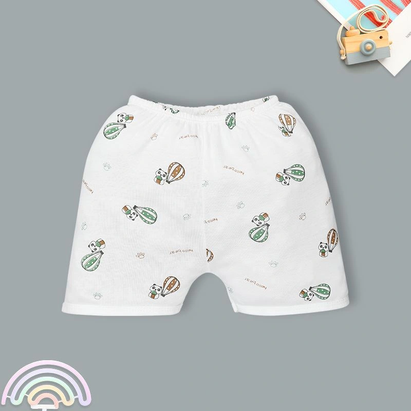 Bộ tay ngắn cài vai in hình khinh khí cầu IQ Baby màu trắng 7