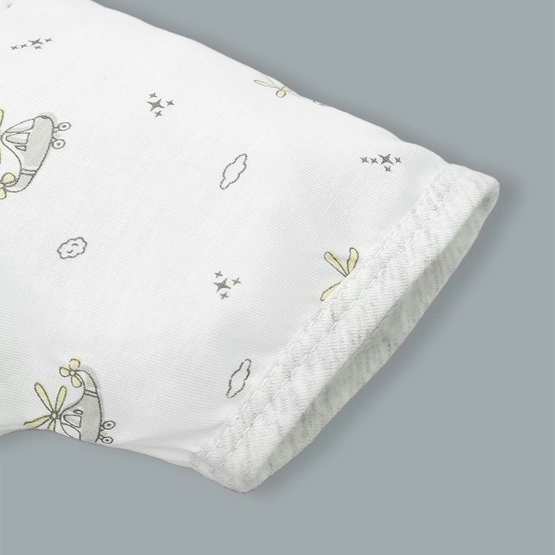 Bộ tay ngắn cài vai in hình máy bay IQ Baby màu trắng viền xám 5