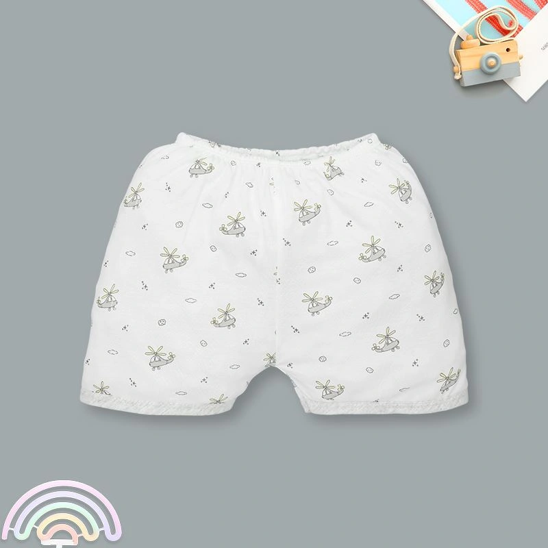 Bộ tay ngắn cài vai in hình máy bay IQ Baby màu trắng viền xám 7