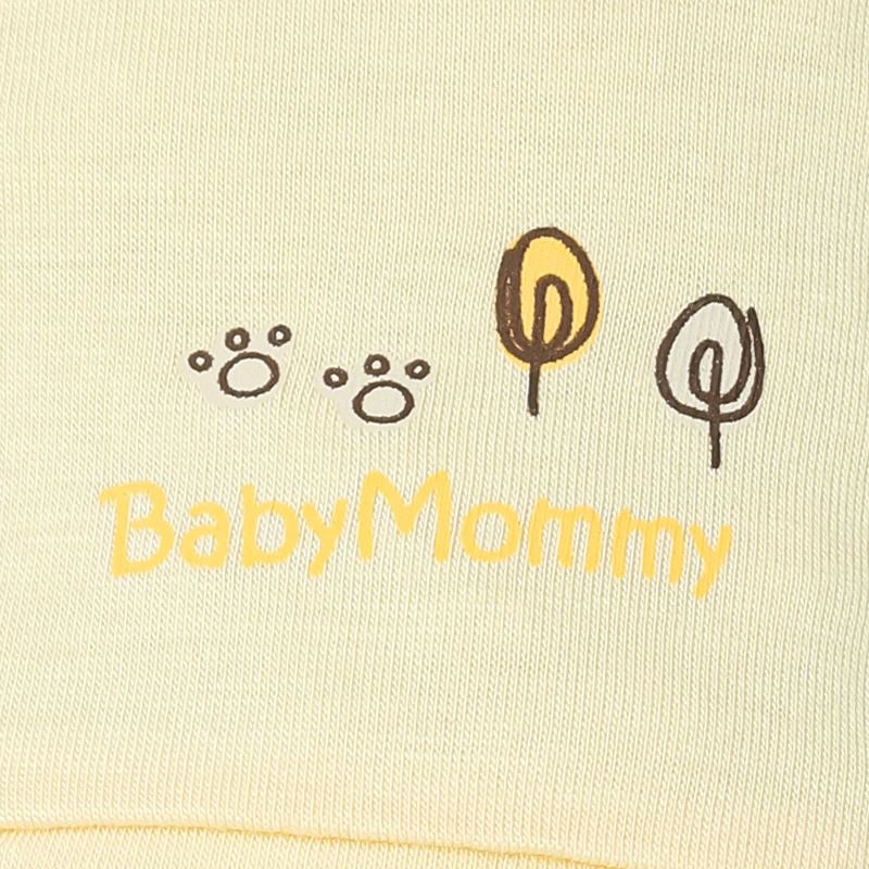 Bộ tay dài cài giữa BabyMommy màu trắng - vàng 13