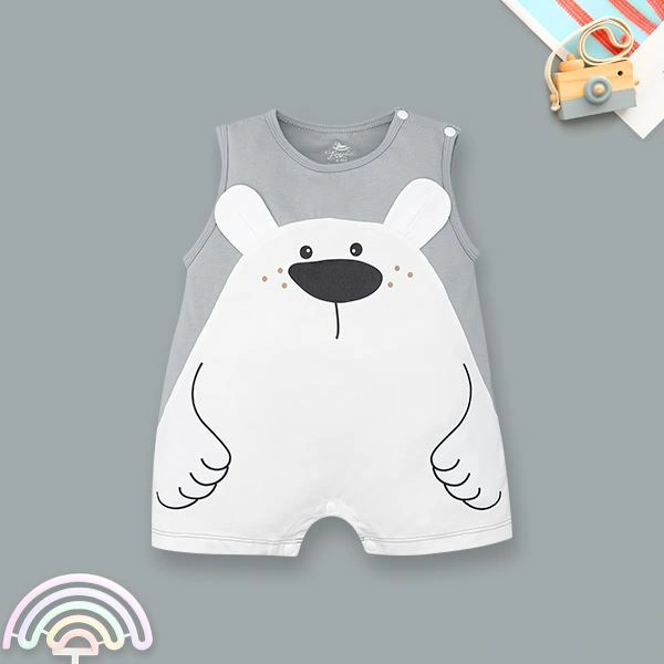 Bodysuit in gấu Pony Kids màu xám - trắng 1