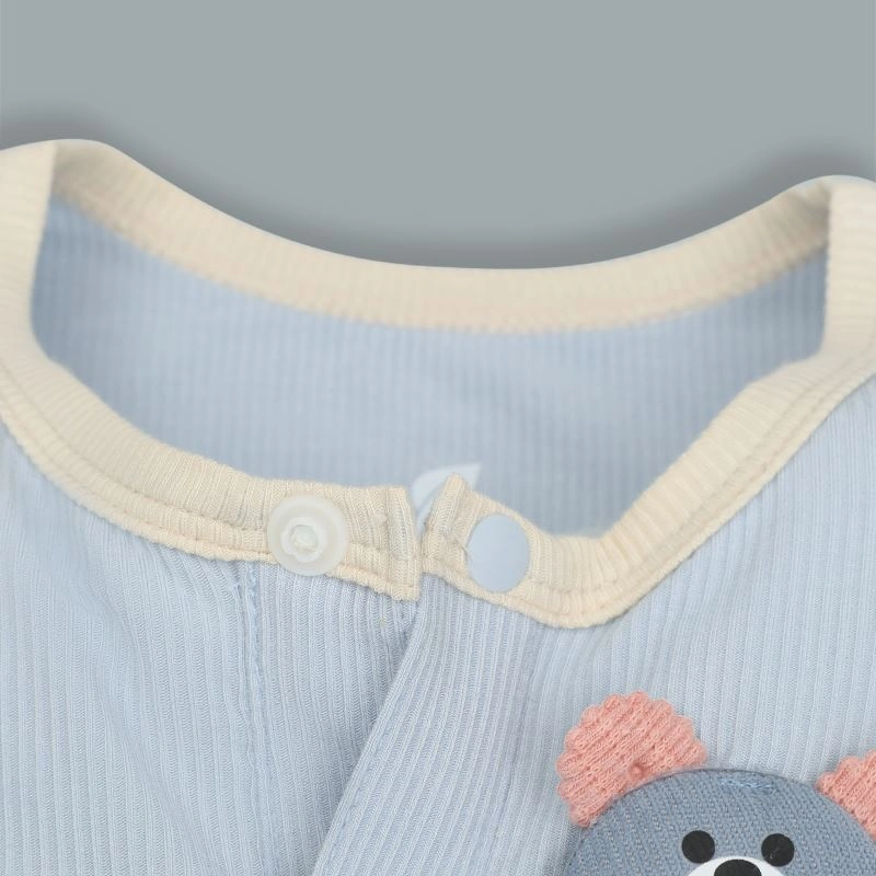 Bodysuit sát nách bé trai đính gấu Lullaby NH398N màu be 17
