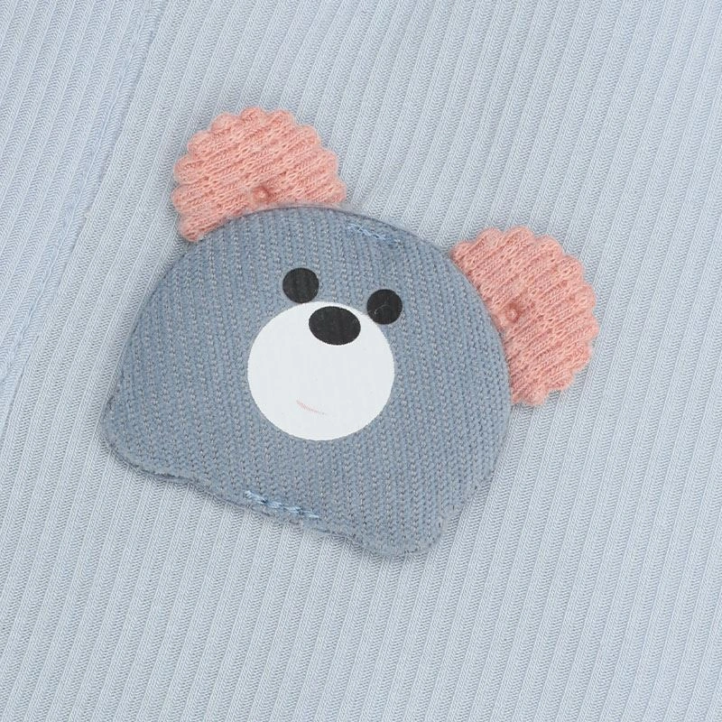Bodysuit sát nách bé trai đính gấu Lullaby NH398N màu be 18