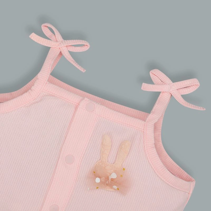 Bodysuit sát nách bé gái đính nơ Lullaby NH399N màu be 14