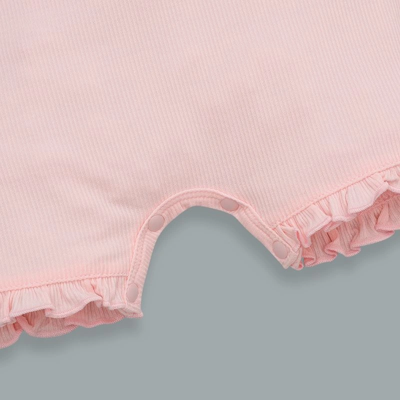 Bodysuit sát nách bé gái đính nơ Lullaby NH399N màu be 16
