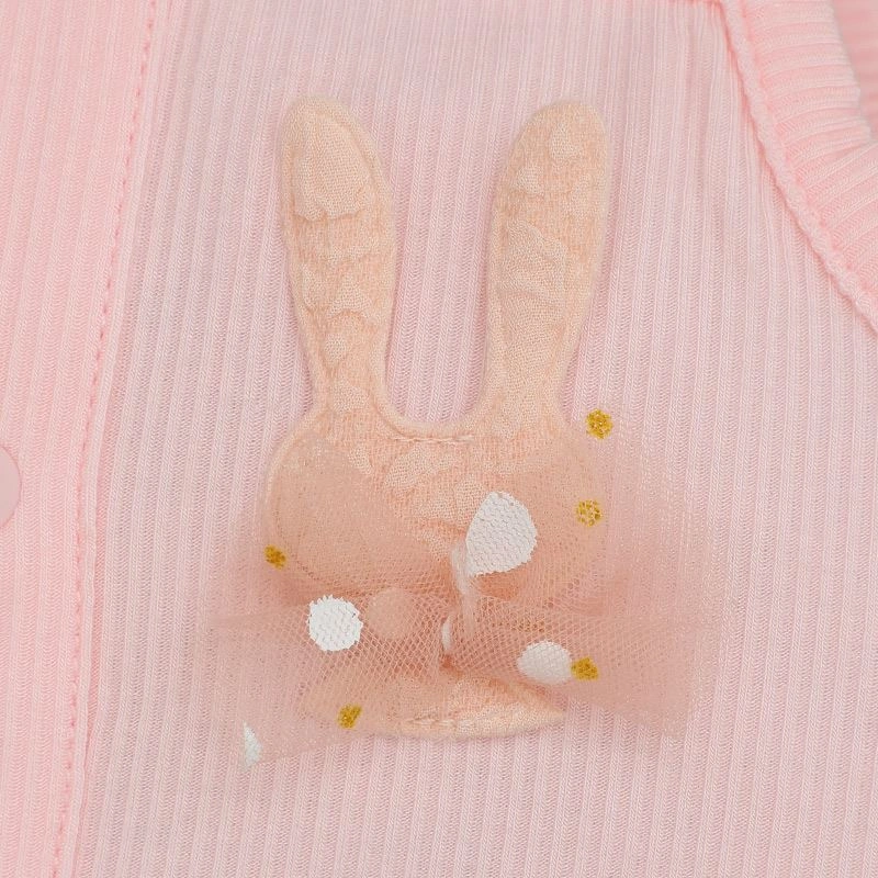 Bodysuit sát nách bé gái đính nơ Lullaby NH399N màu be 18