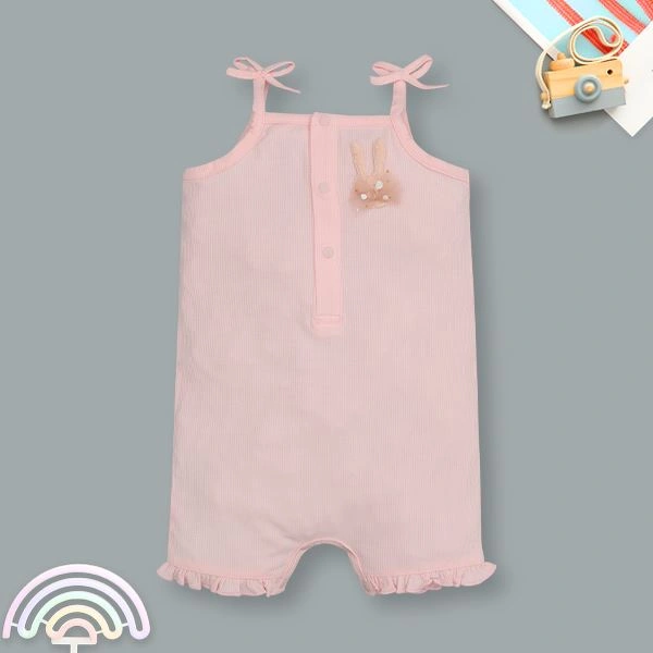 Bodysuit sát nách bé gái đính nơ Lullaby NH399N màu be 12