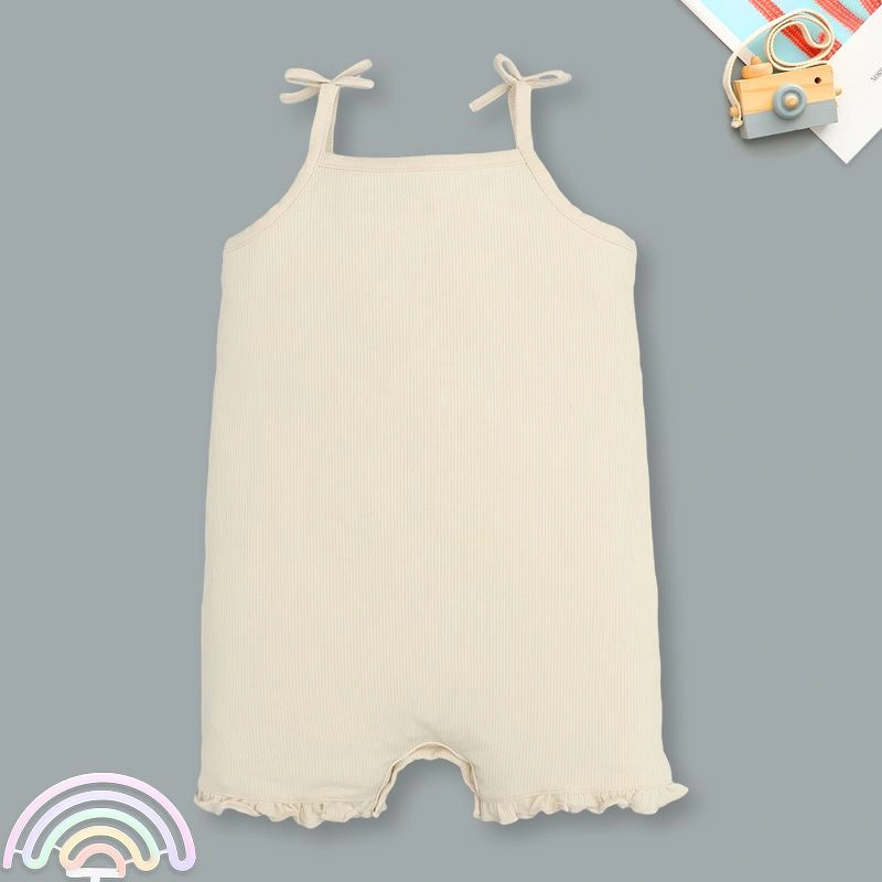 Bodysuit sát nách bé gái đính nơ Lullaby NH399N màu be 3