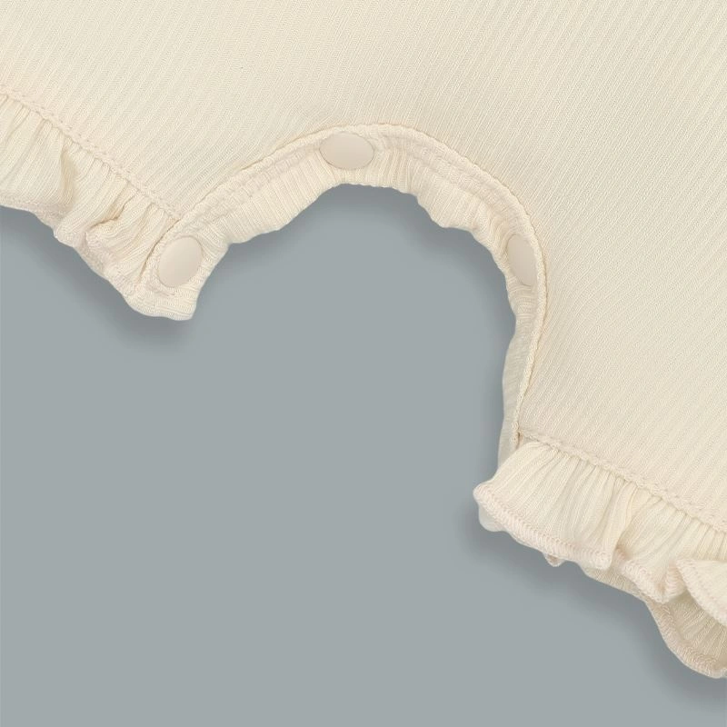 Bodysuit sát nách bé gái đính nơ Lullaby NH399N màu be 7