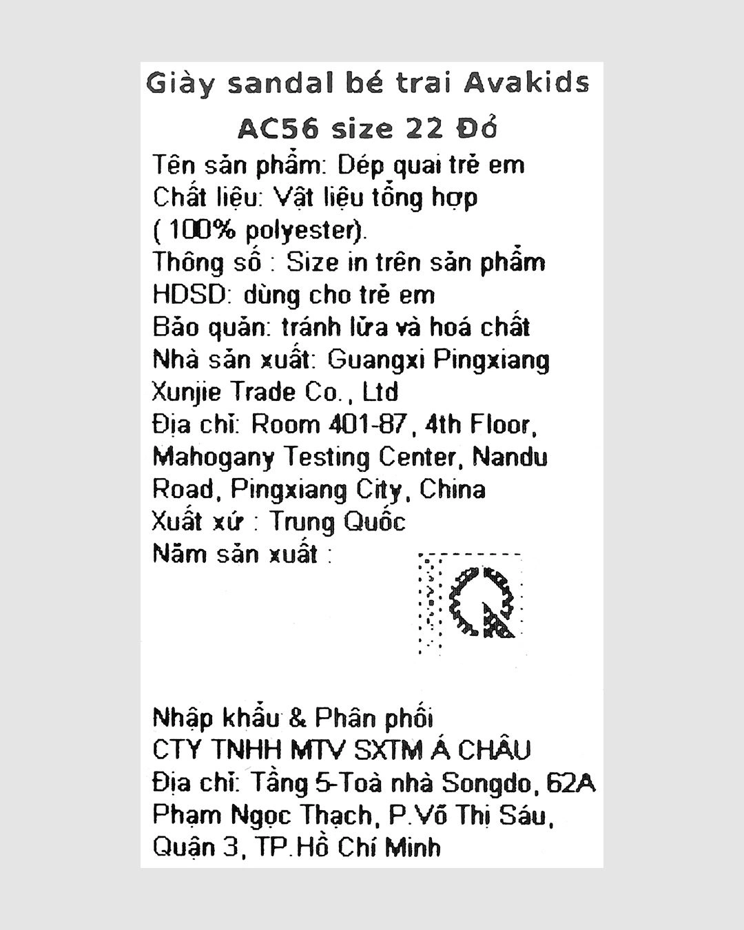 Giày sandal cho bé trai Á Châu Avakids AC56 màu đỏ - xanh dương 10
