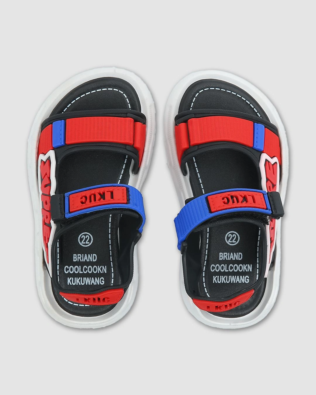 Giày sandal cho bé trai Á Châu Avakids AC56 màu đỏ - xanh dương 8