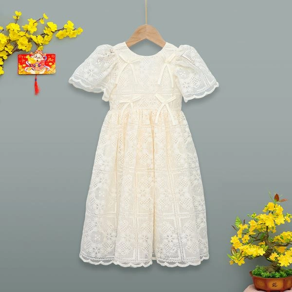 Đầm bé gái Lullaby NH329N màu kem 1