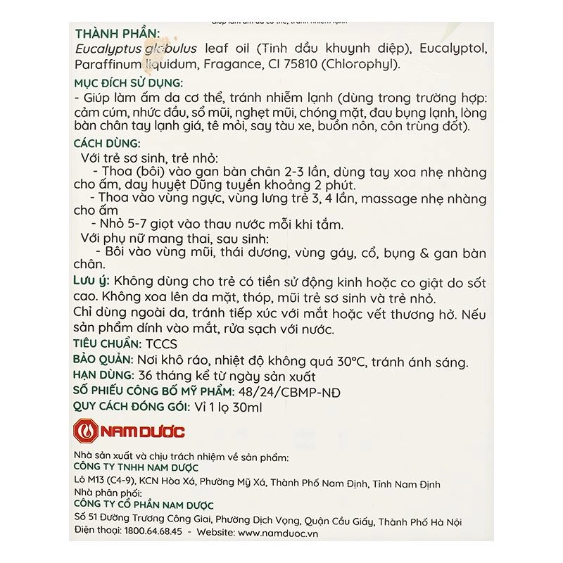 Dầu khuynh diệp Ích Nhi 30 ml 7