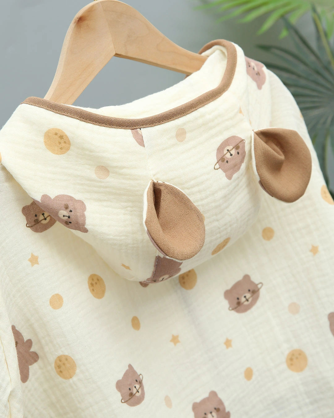 Áo choàng Bessla 0 - 24 tháng in hình rồng xanh màu be 13