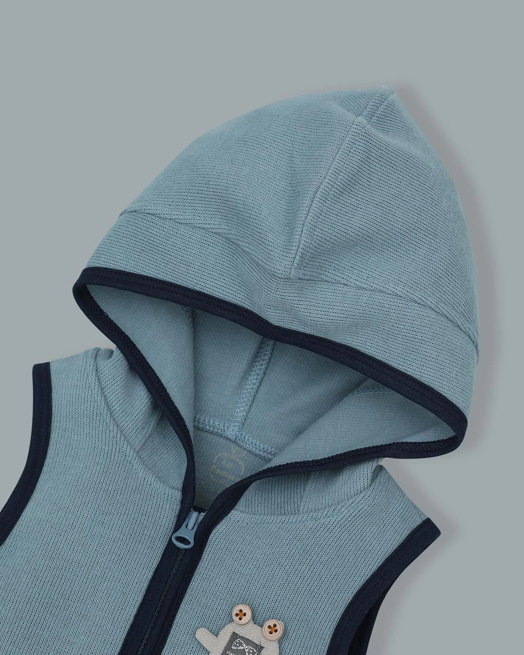 Áo khoác gile bé trai La Pomme màu xanh dương 3