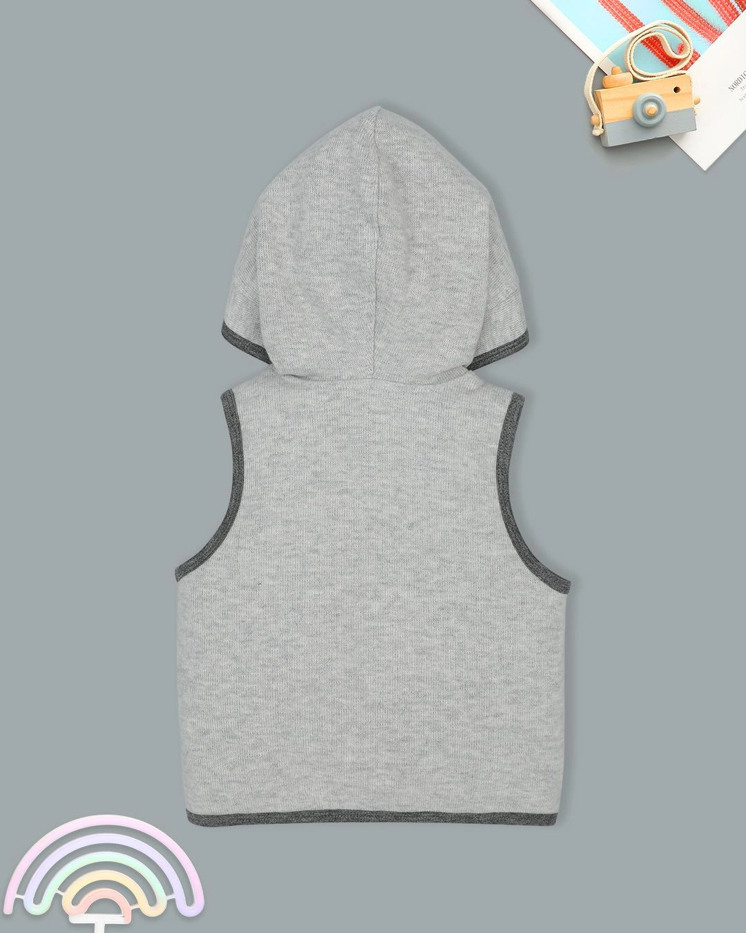 Áo khoác gile bé trai La Pomme màu ghi 6