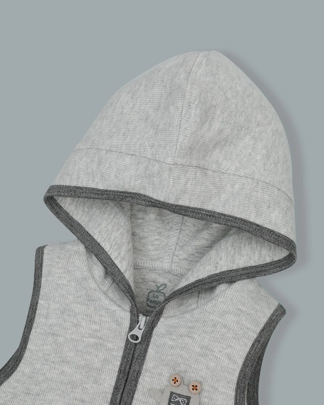 Áo khoác gile bé trai La Pomme màu ghi 7