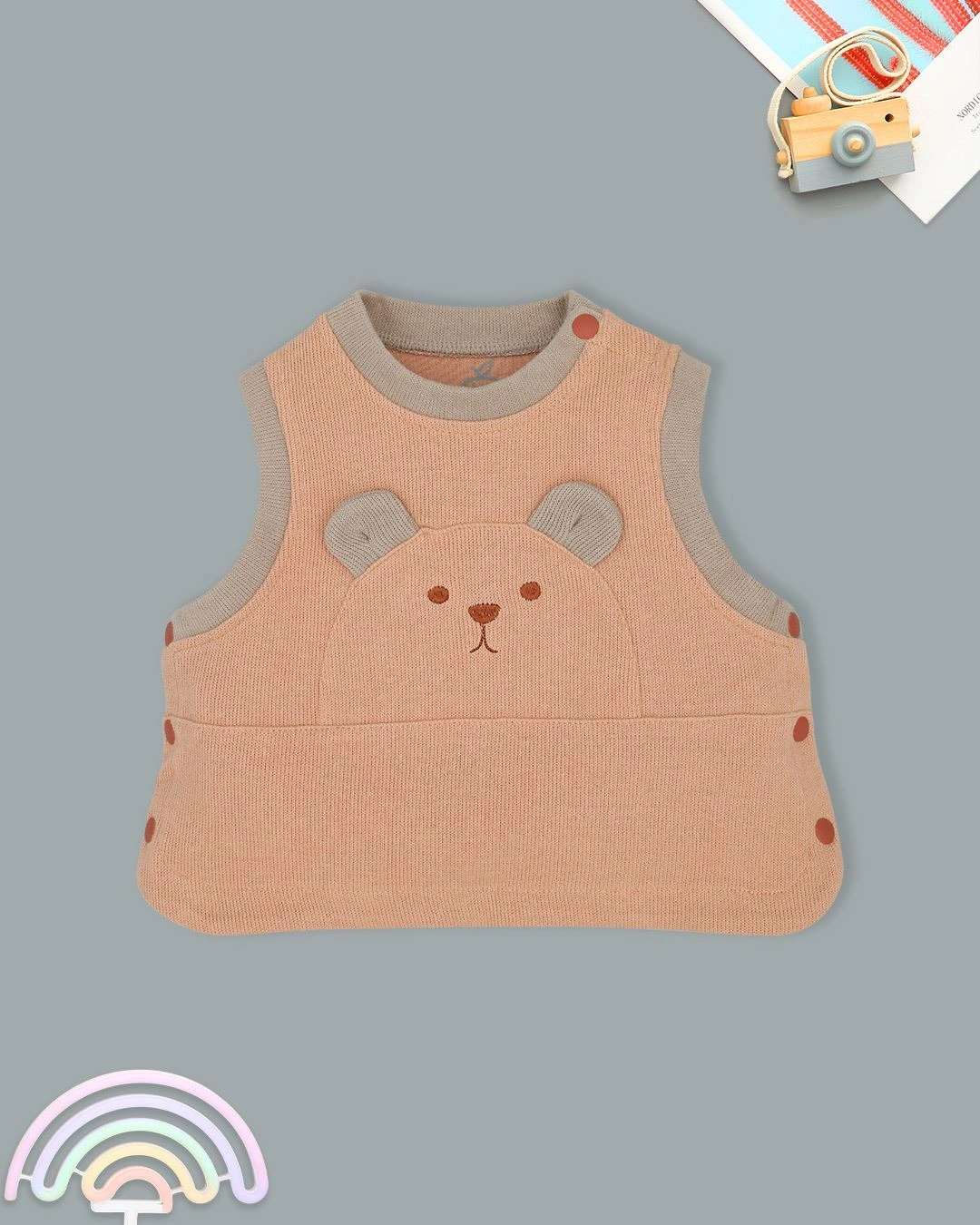 Áo khoác gile cho bé La Pomme màu cam 5