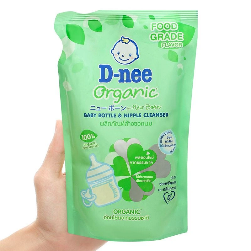 Nước rửa bình sữa D-nee Organic túi 550 ml hương cam - Giao bao bì ngẫu nhiên 4