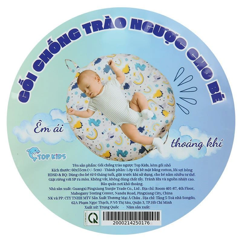 Gối chống trào ngược TOP KIDS 60x55x11 cm (từ 0 tháng) 10