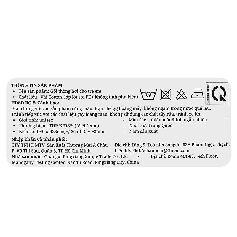 Gối TOP KIDS 40x25x0.8 cm (từ 0 tháng) 5