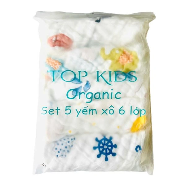 Set 5 yếm ăn cho bé TOP KIDS - Màu ngẫu nhiên