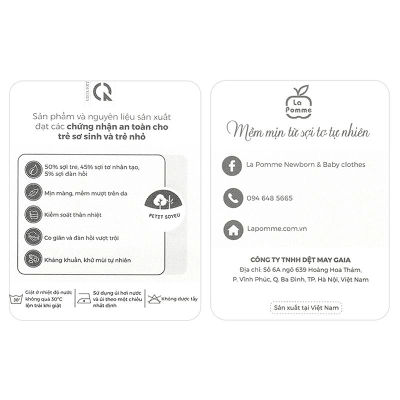 Yếm ăn cho bé sợi tre La Pomme - Nơ xanh dương (0 - 3 tháng) 8