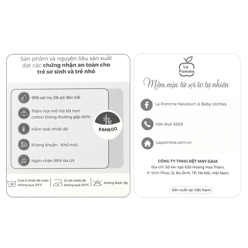 Yếm ăn cho bé sợi tre La Pomme - Màu hồng (0 - 3 tháng) 8