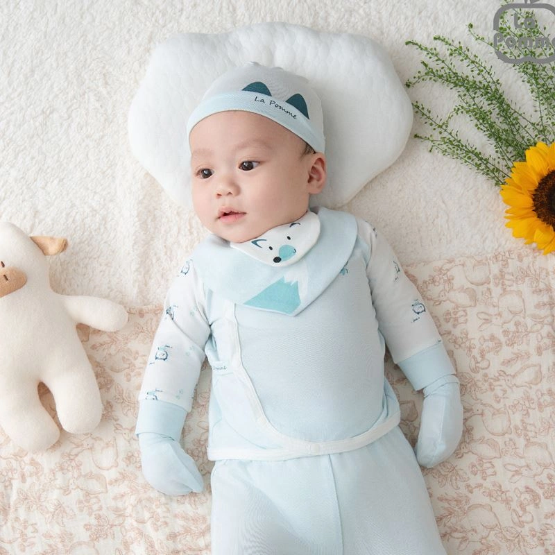 Yếm ăn cho bé sợi tre La Pomme - Màu hồng (0 - 3 tháng) 9