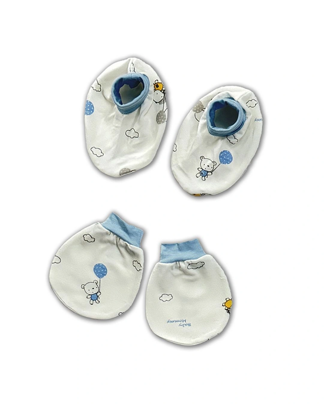 Bộ bao tay, bao chân phối bo in họa tiết BabyMommy 0124 - Màu ngẫu nhiên (0 - 3 tháng) 3