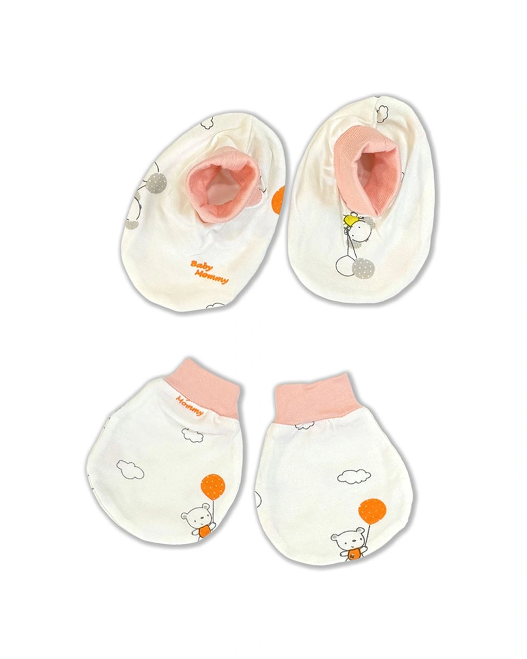 Bộ bao tay, bao chân phối bo in họa tiết BabyMommy 0124 - Màu ngẫu nhiên (0 - 3 tháng) 4