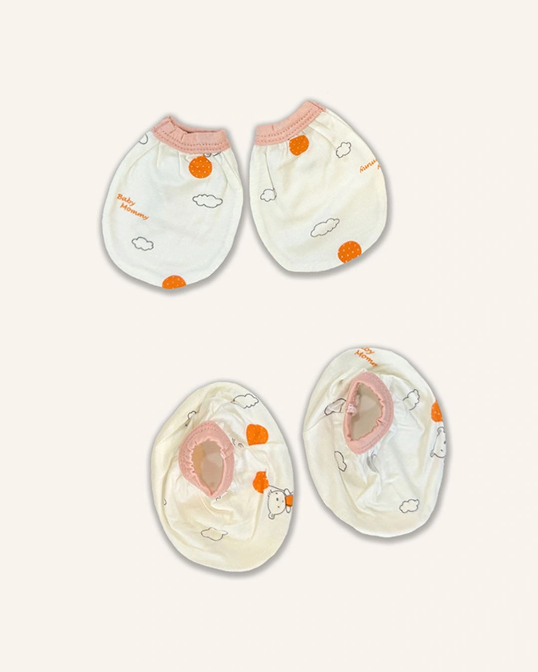 Bộ bao tay, bao chân phối bo in họa tiết BabyMommy 0124 - Màu ngẫu nhiên (0 - 3 tháng) 8