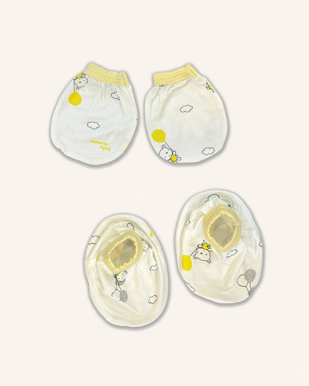 Bộ bao tay, bao chân phối bo in họa tiết BabyMommy 0124 - Màu ngẫu nhiên (0 - 3 tháng) 9