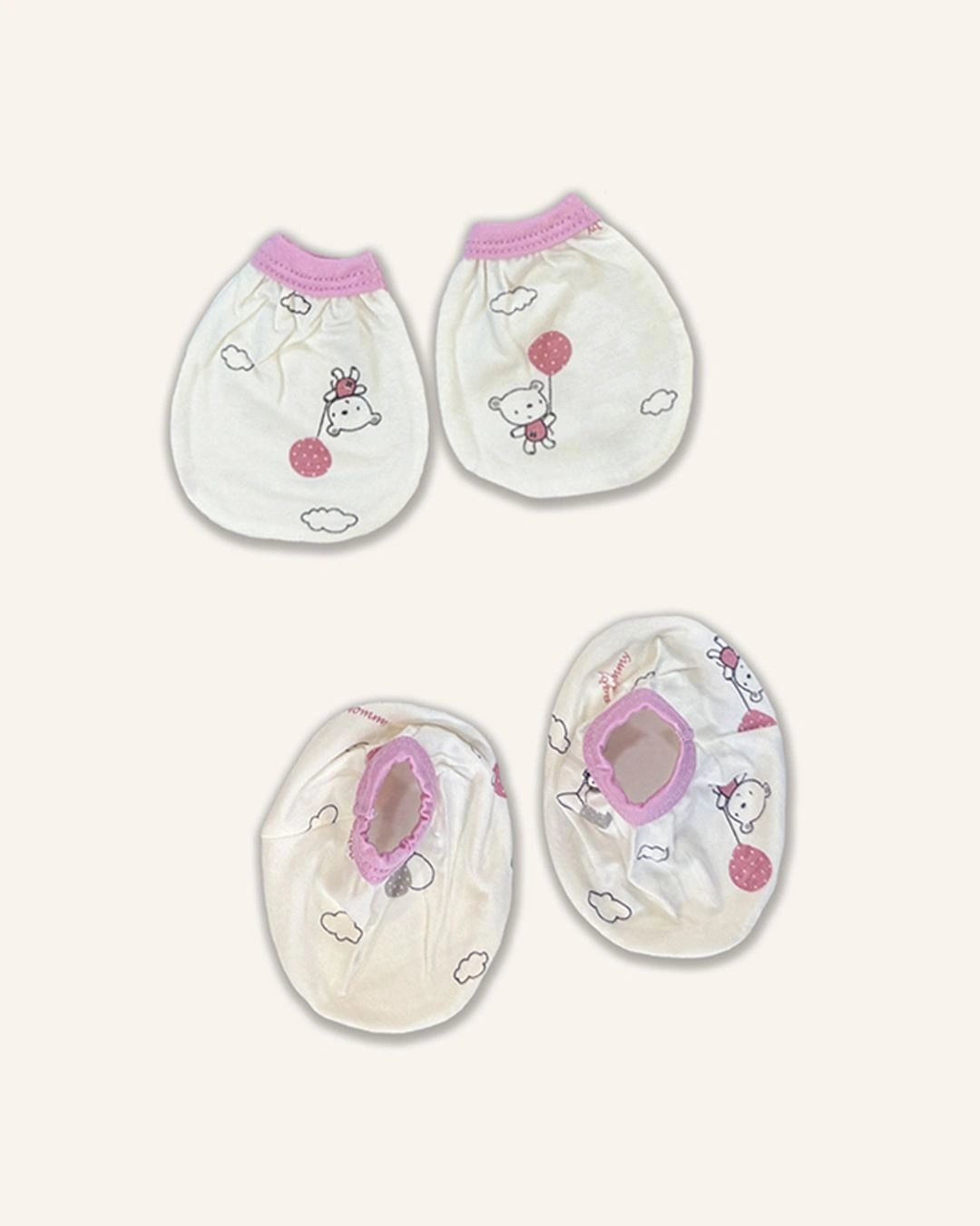 Bộ bao tay, bao chân phối bo in họa tiết BabyMommy 0124 - Màu ngẫu nhiên (0 - 3 tháng) 10