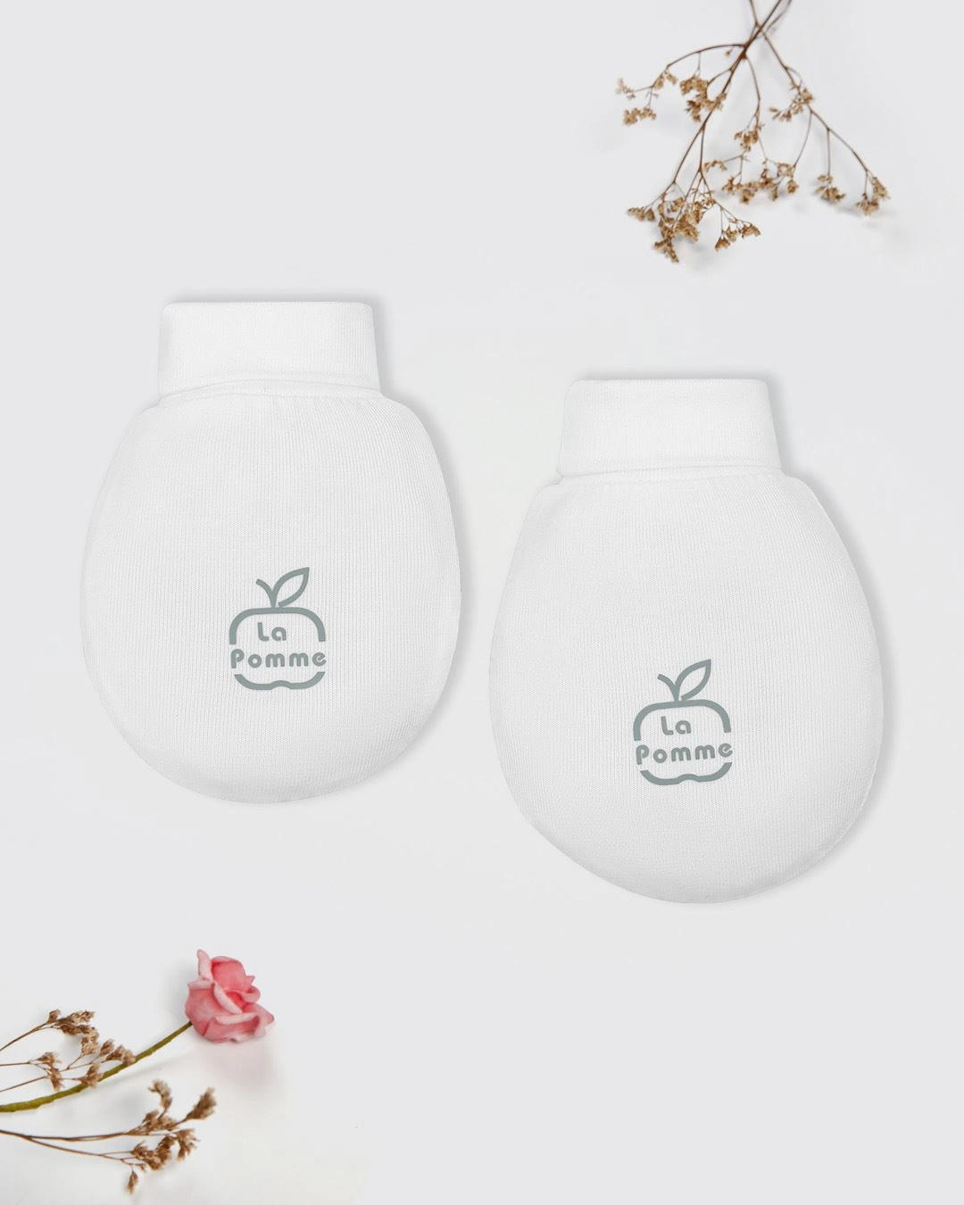 Set bao tay, bao chân dễ thương La Pomme màu be (0 - 3 tháng) 10