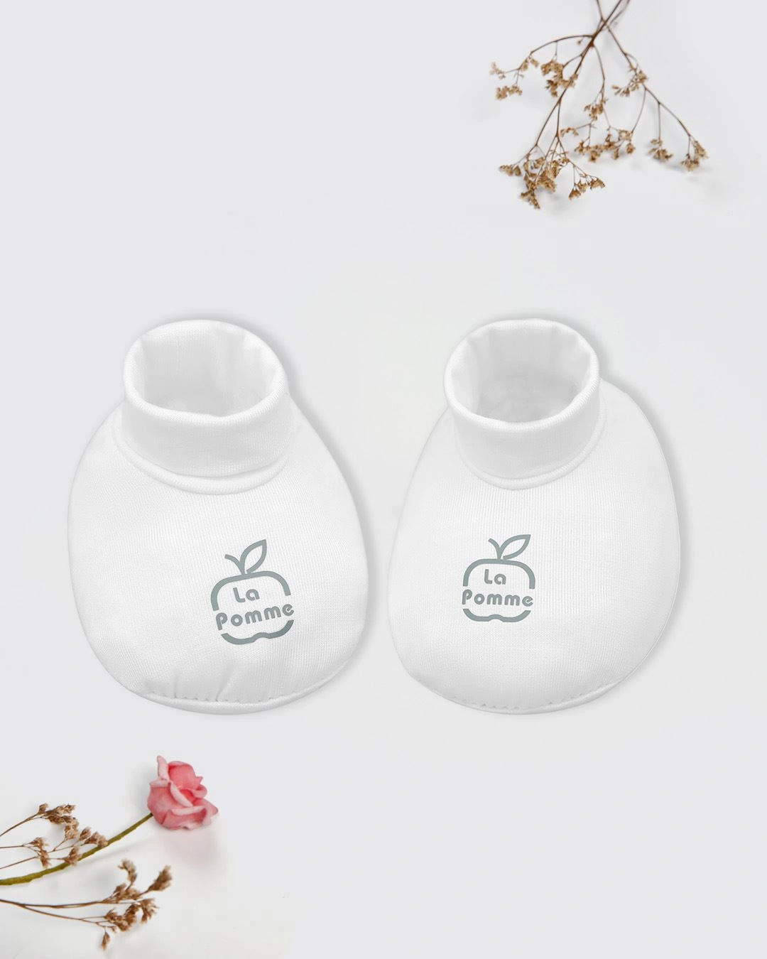 Set bao tay, bao chân dễ thương La Pomme màu be (0 - 3 tháng) 13