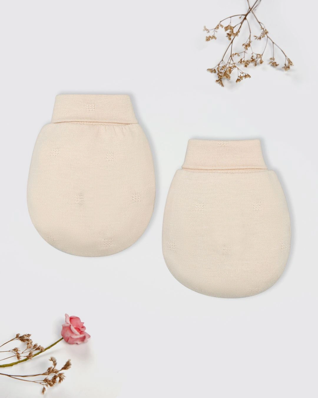 Set bao tay, bao chân dễ thương La Pomme màu be (0 - 3 tháng) 3