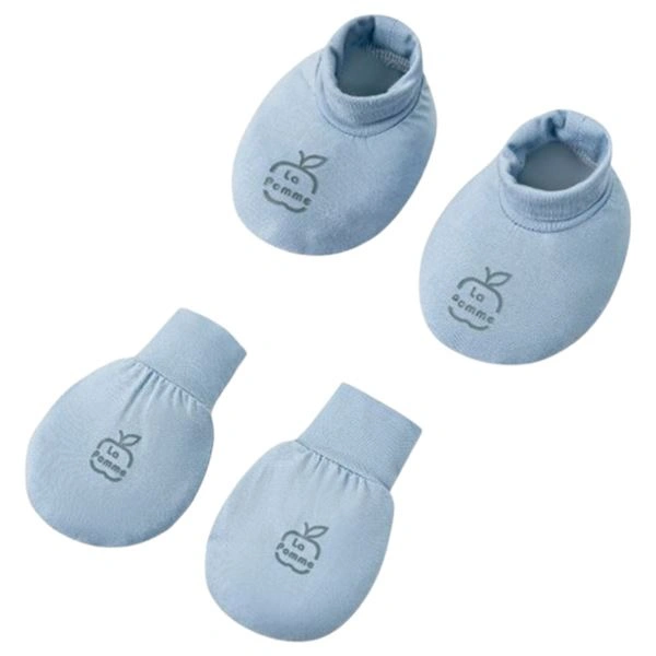 Set bao tay, bao chân mềm mịn La Pomme màu trắng (0 - 3 tháng) 9