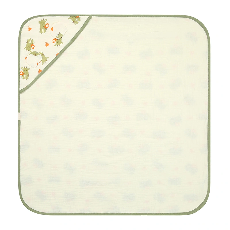 Khăn quấn cotton Bessla 70x70 cm - Rồng xanh 3