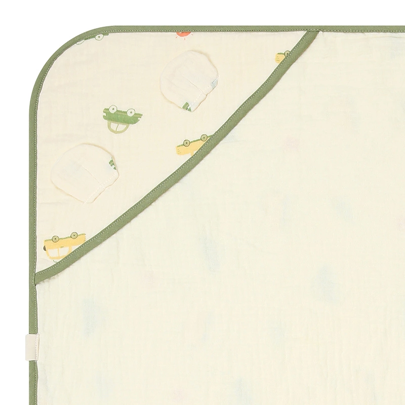 Khăn quấn cotton Bessla 70x70 cm - Rồng xanh 11