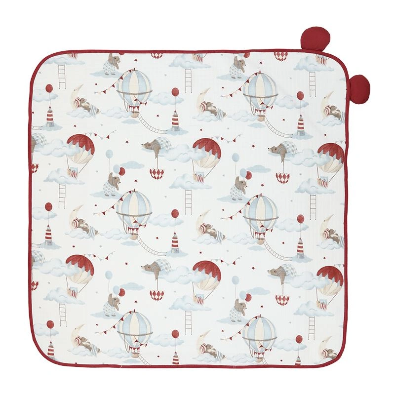 Khăn quấn cotton TOP KIDS 90x90 cm - Khinh khí cầu đỏ 2