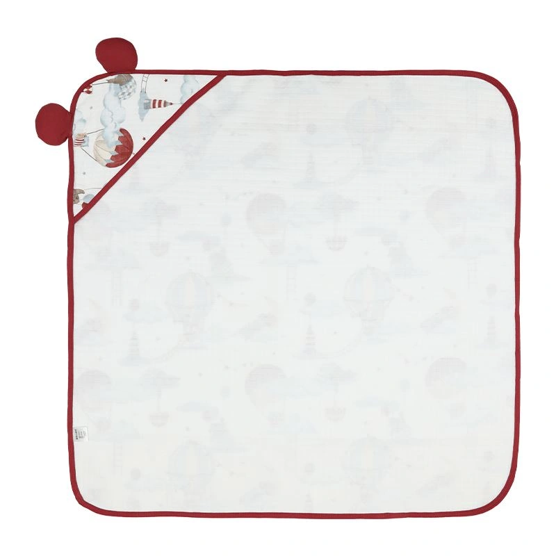 Khăn quấn cotton TOP KIDS 90x90 cm - Khinh khí cầu đỏ 3