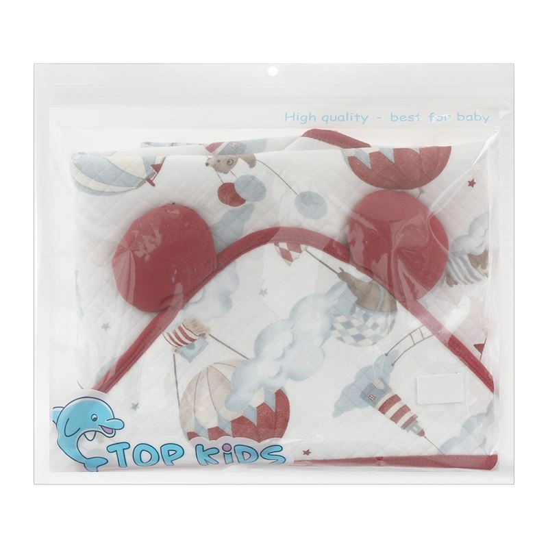 Khăn quấn cotton TOP KIDS 90x90 cm - Khinh khí cầu đỏ 6