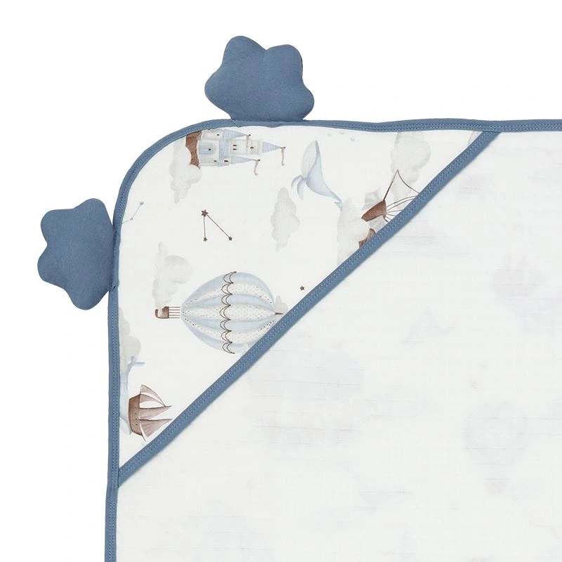 Khăn quấn cotton TOP KIDS 90x90 cm - Khinh khí cầu đỏ 18