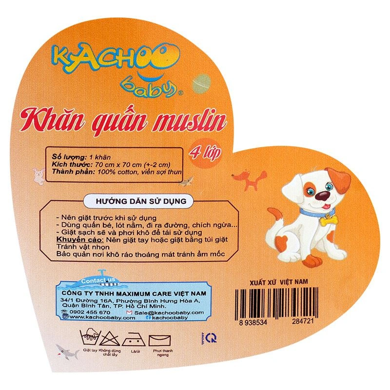 Khăn quấn cotton KACHOOBABY 70x70 cm - Màu ngẫu nhiên 8