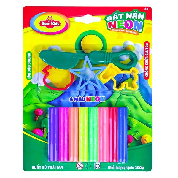 Bộ đồ chơi đất nặn 100g 8 màu và 4 dụng cụ Star Kids K-100/8C/4T 1