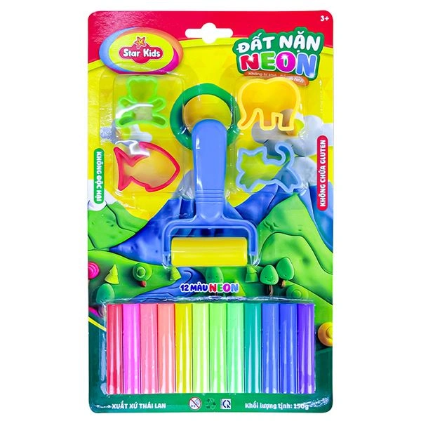 Bộ đồ chơi đất nặn 200g 12 màu và 5 dụng cụ Star Kids K-200/12C/5T 3