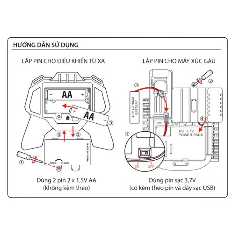 Đồ chơi xe công trình điều khiển từ xa - máy xúc gầu WINKA DK81266 5